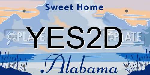 YES2D Alabama License Plate