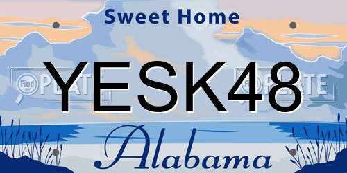YESK48 Alabama License Plate