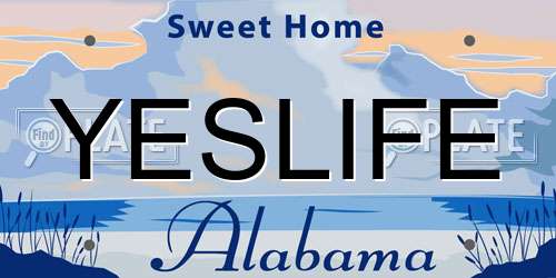 YESLIFE Alabama License Plate