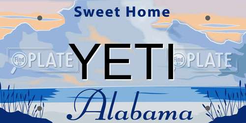 YETI Alabama License Plate