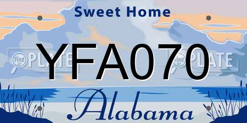 YFA070 Alabama License Plate