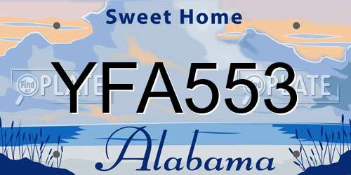 YFA553 Alabama License Plate