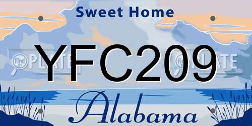 YFC209 Alabama License Plate