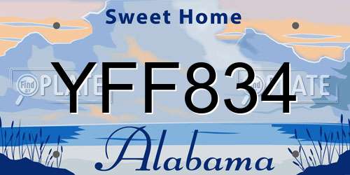 YFF834 Alabama License Plate