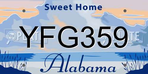 YFG359 Alabama License Plate