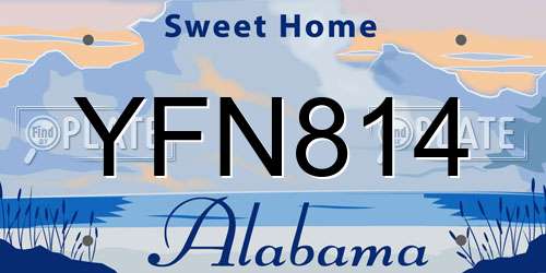 YFN814 Alabama License Plate