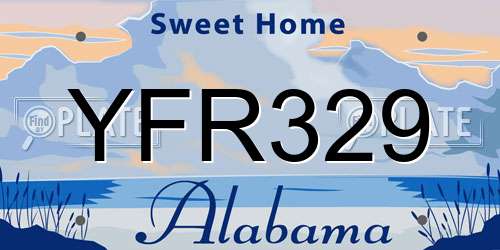 YFR329 Alabama License Plate
