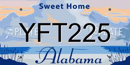 YFT225 Alabama License Plate