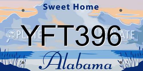 YFT396 Alabama License Plate