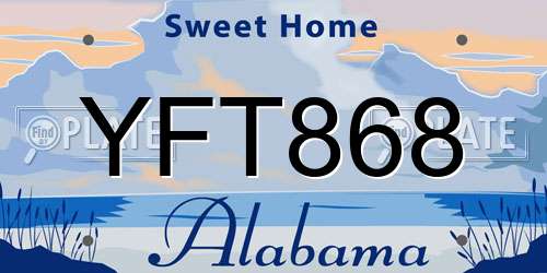 YFT868 Alabama License Plate