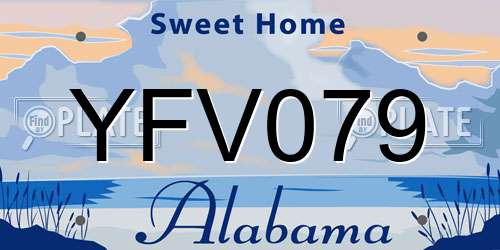 YFV079 Alabama License Plate