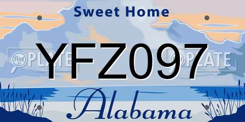 YFZ097 Alabama License Plate