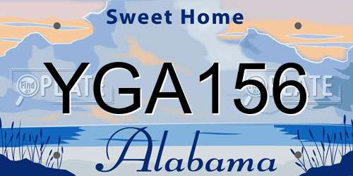 YGA156 Alabama License Plate