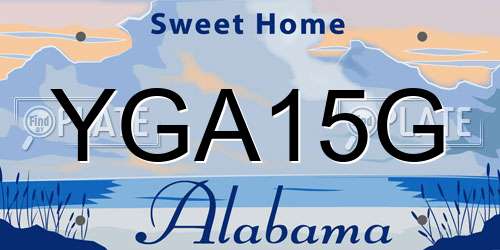 YGA15G Alabama License Plate