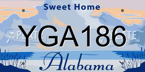 YGA186 Alabama License Plate