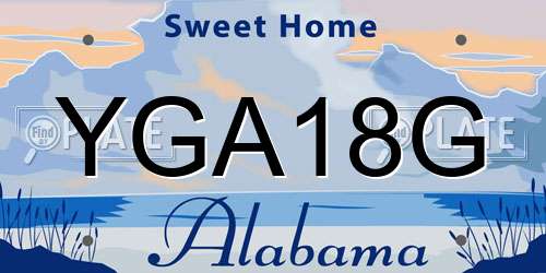 YGA18G Alabama License Plate