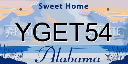 YGET54 Alabama License Plate