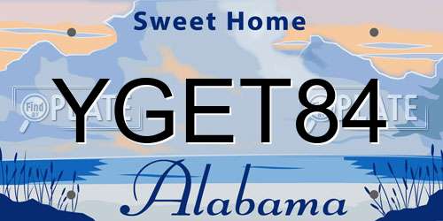 YGET84 Alabama License Plate