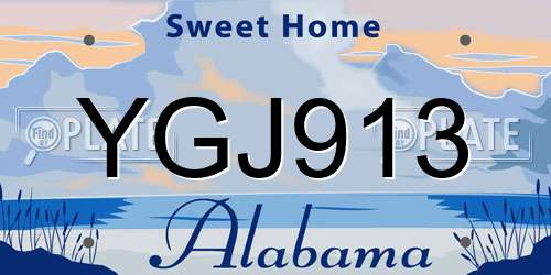 YGJ913 Alabama License Plate