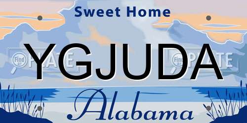 YGJUDA Alabama License Plate
