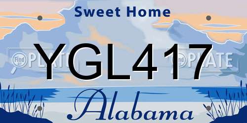 YGL417 Alabama License Plate