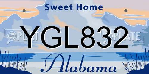 YGL832 Alabama License Plate