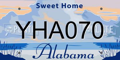 YHA070 Alabama License Plate
