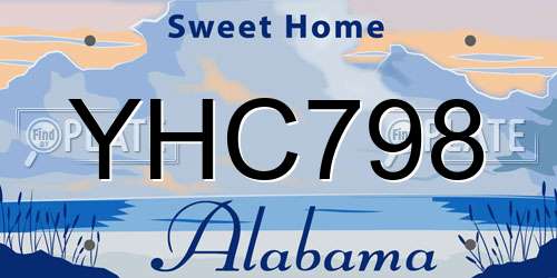 YHC798 Alabama License Plate