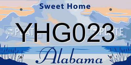 YHG023 Alabama License Plate
