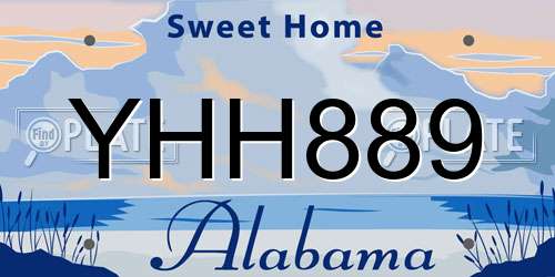 YHH889 Alabama License Plate