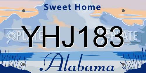 YHJ183 Alabama License Plate