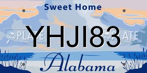 YHJI83 Alabama License Plate