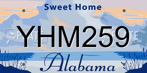 YHM259 Alabama License Plate