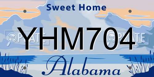 YHM704 Alabama License Plate