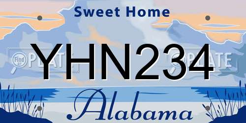 YHN234 Alabama License Plate