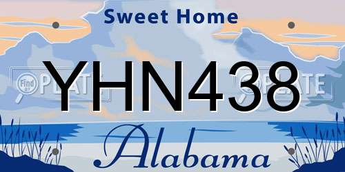 YHN438 Alabama License Plate