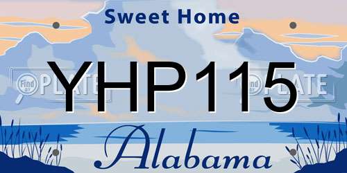 YHP115 Alabama License Plate