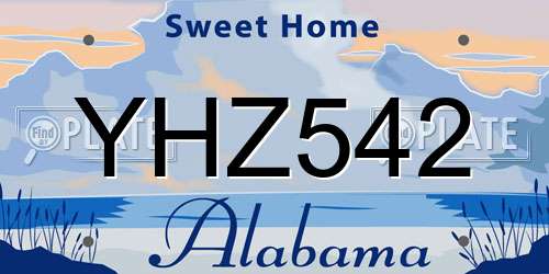 YHZ542 Alabama License Plate