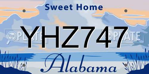 YHZ747 Alabama License Plate