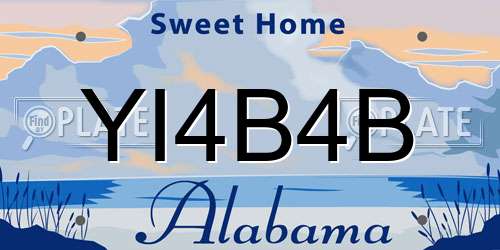 YI4B4B Alabama License Plate
