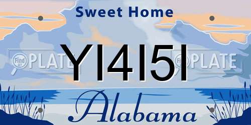 YI4I5I Alabama License Plate