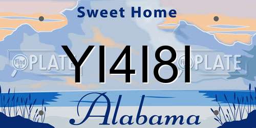 YI4I8I Alabama License Plate