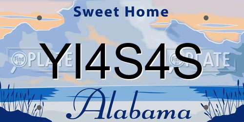 YI4S4S Alabama License Plate