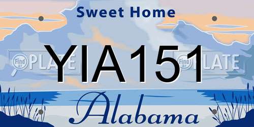 YIA151 Alabama License Plate