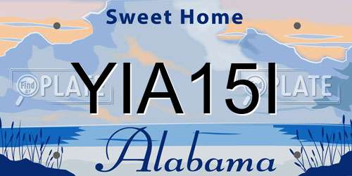YIA15I Alabama License Plate