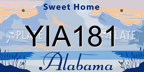 YIA181 Alabama License Plate