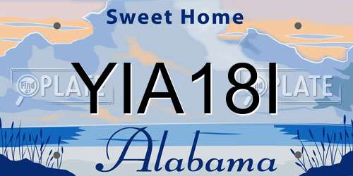 YIA18I Alabama License Plate