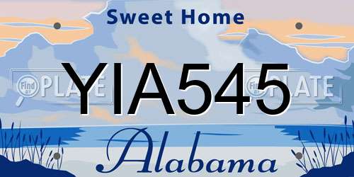 YIA545 Alabama License Plate