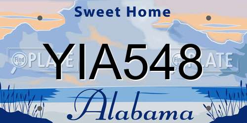 YIA548 Alabama License Plate