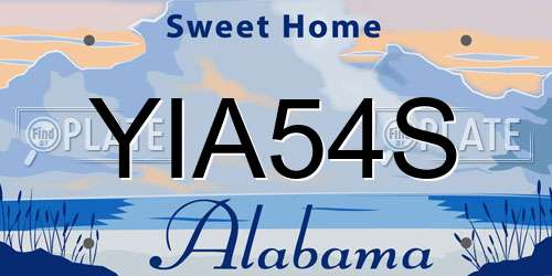 YIA54S Alabama License Plate